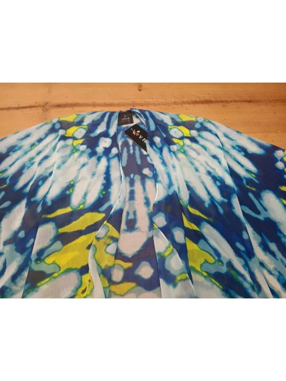V FRAAS Women OS One Size Chiffon Waterfall Cardi Top Topper Bright Sheer NWT